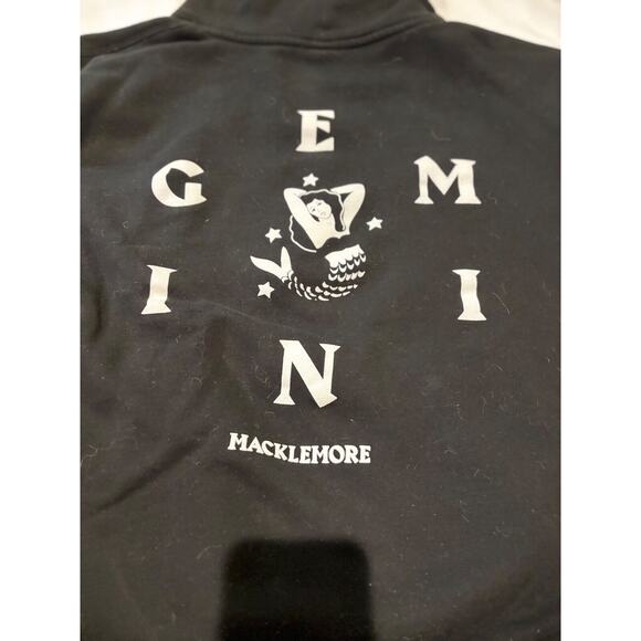 Macklemore Gemini Concert Black Hoodie Double Sided Print Sweatshirt Sz L - Picture 2 of 8